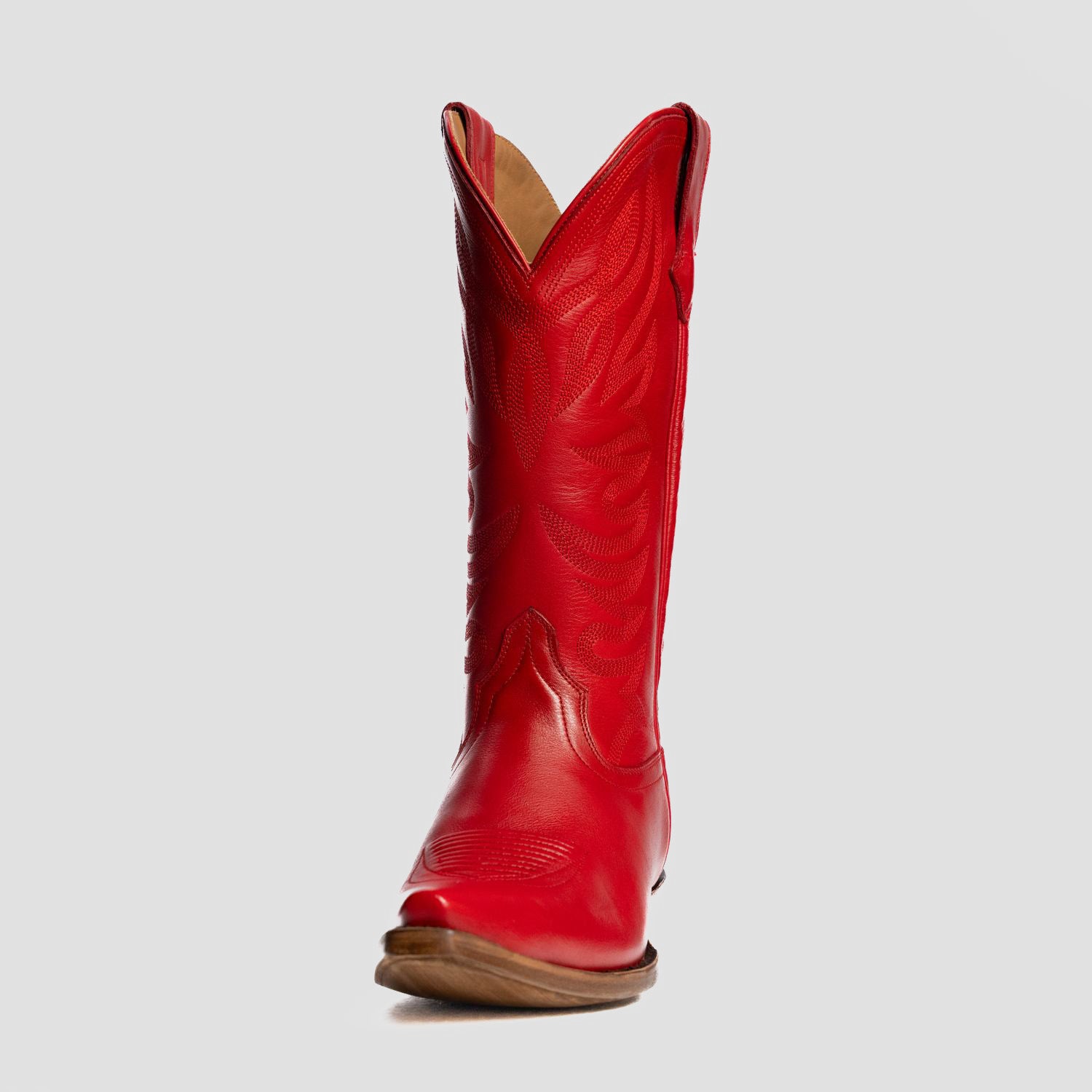 The Margaret | Women's Cowgirl Boot | Natural Grain Calfskin Leather | Carmine