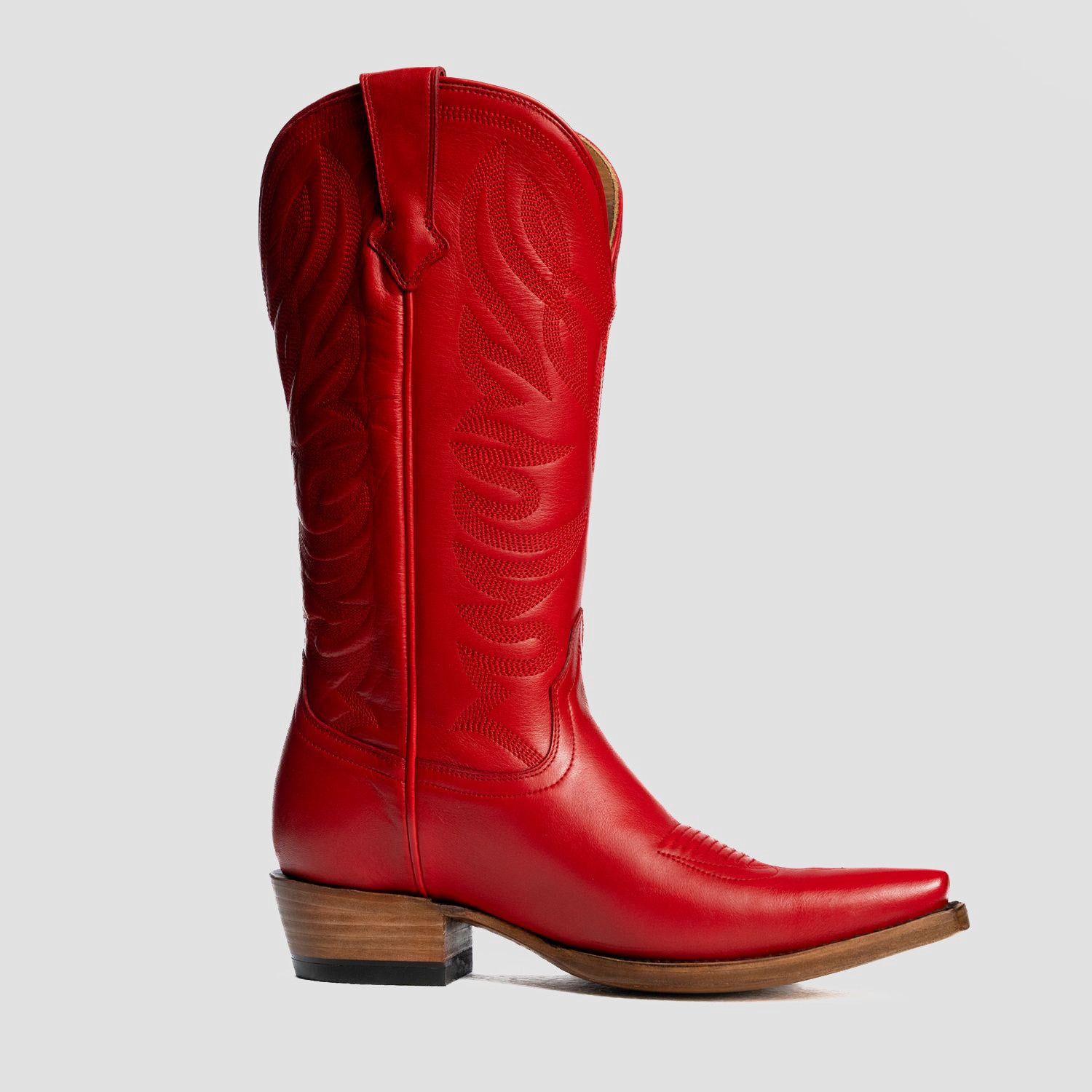 The Margaret | Women's Cowgirl Boot | Natural Grain Calfskin Leather | Carmine