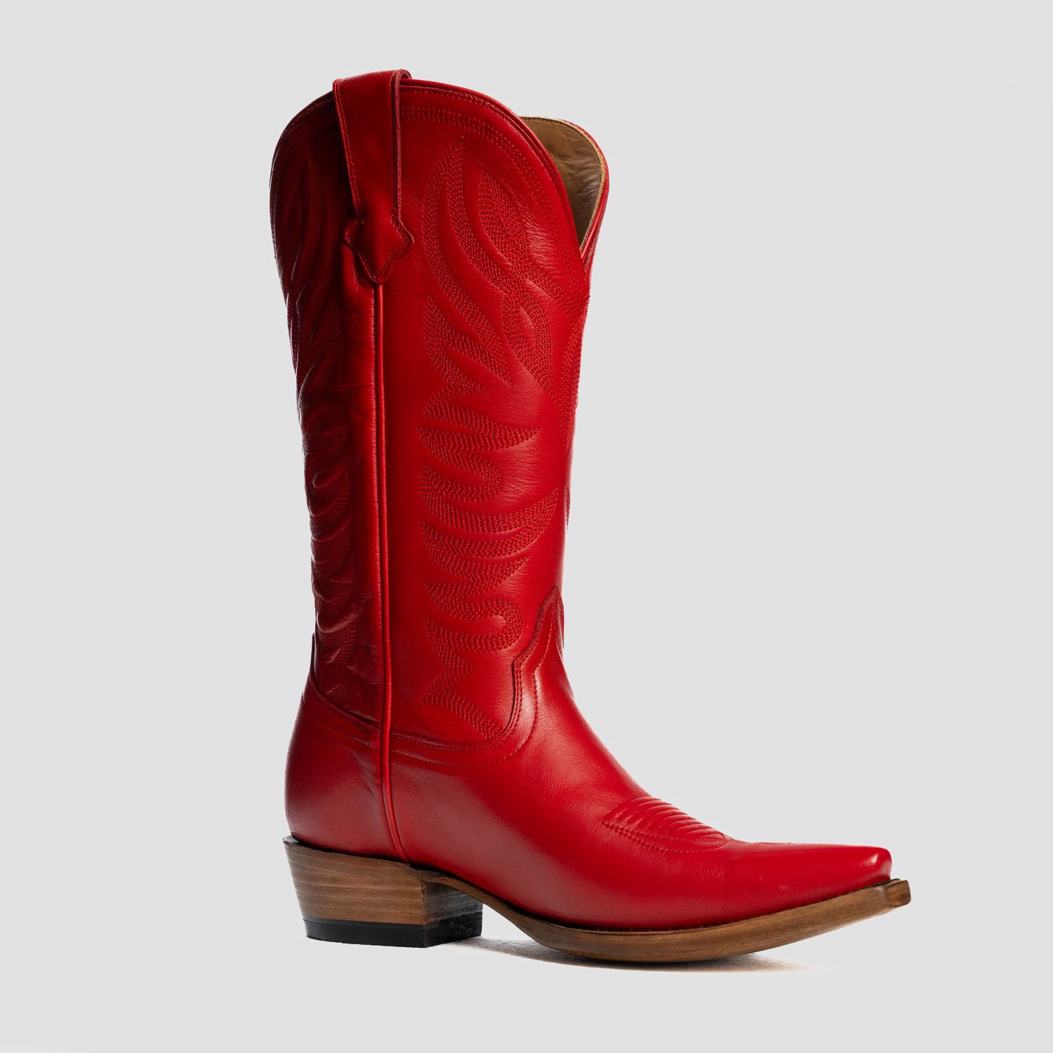 The Margaret | Women's Cowgirl Boot | Natural Grain Calfskin Leather | Carmine