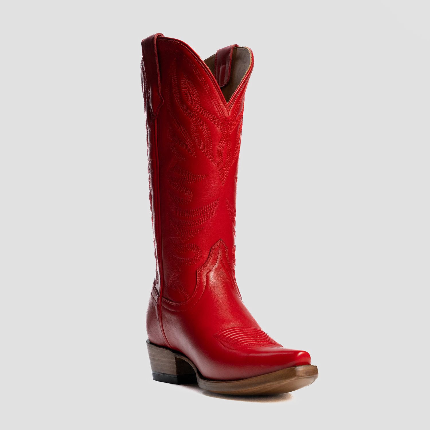 The Margaret | Women's Cowgirl Boot | Natural Grain Calfskin Leather | Carmine