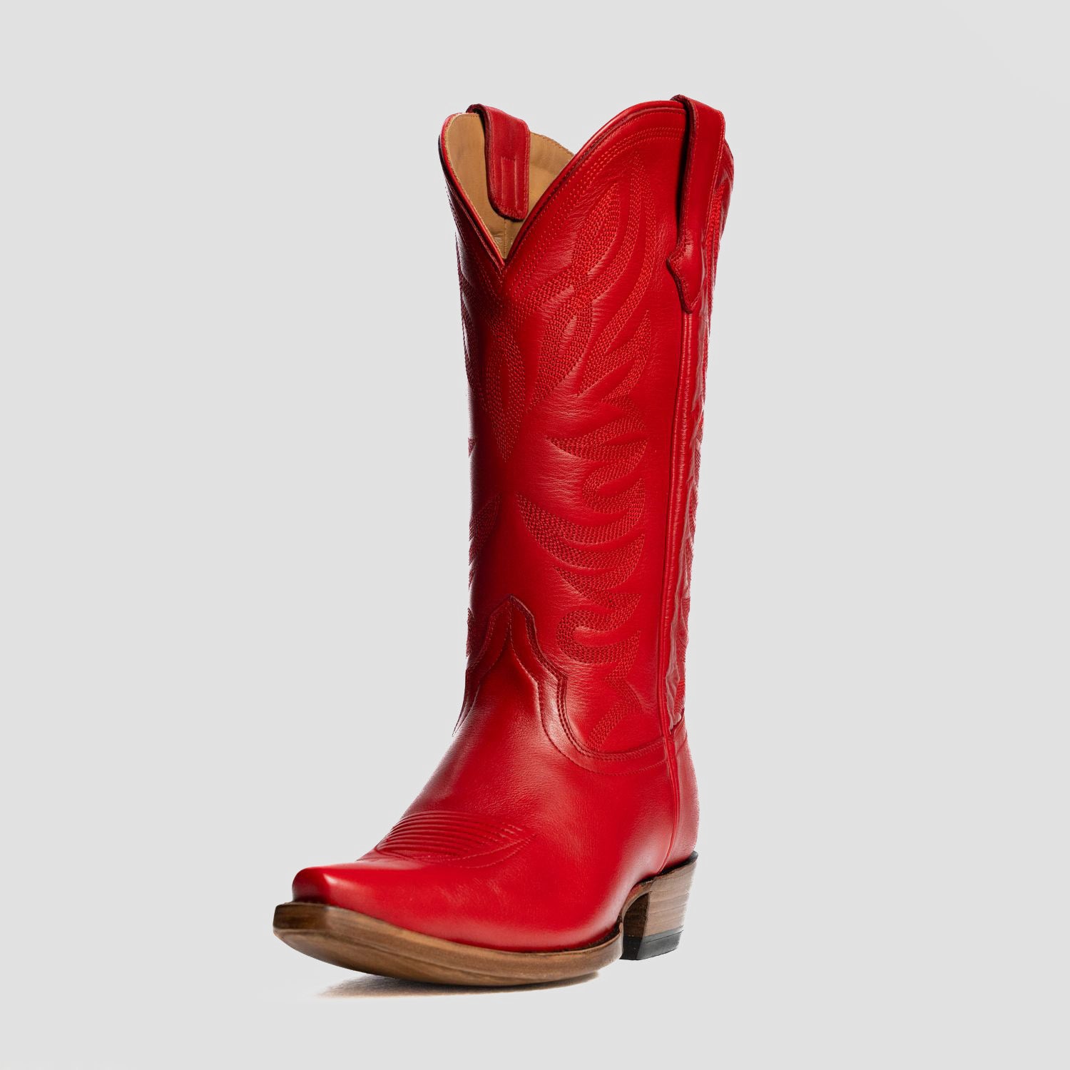 The Margaret | Women's Cowgirl Boot | Natural Grain Calfskin Leather | Carmine