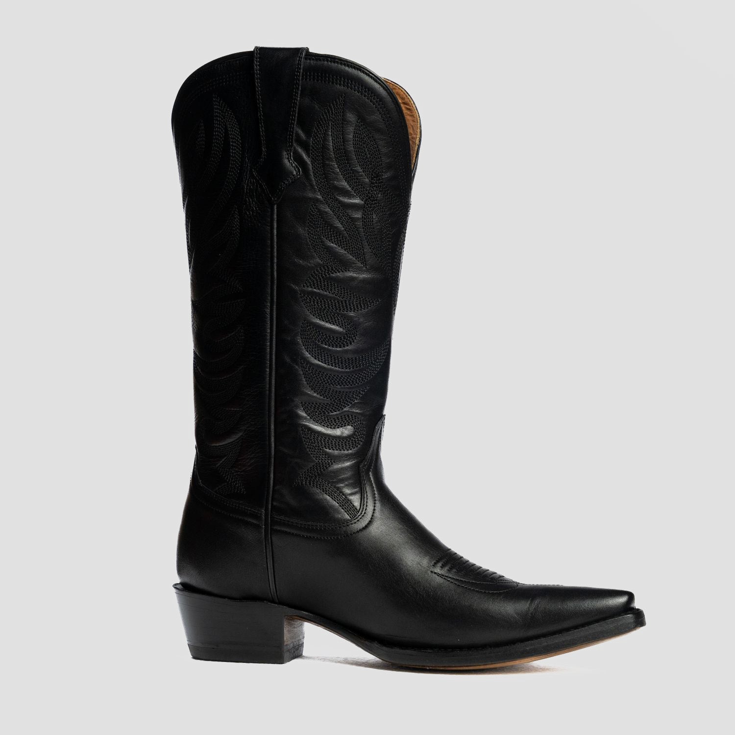 The Margaret | Women's Cowgirl Boot | Natural Grain Calfskin Leather | Obsidian