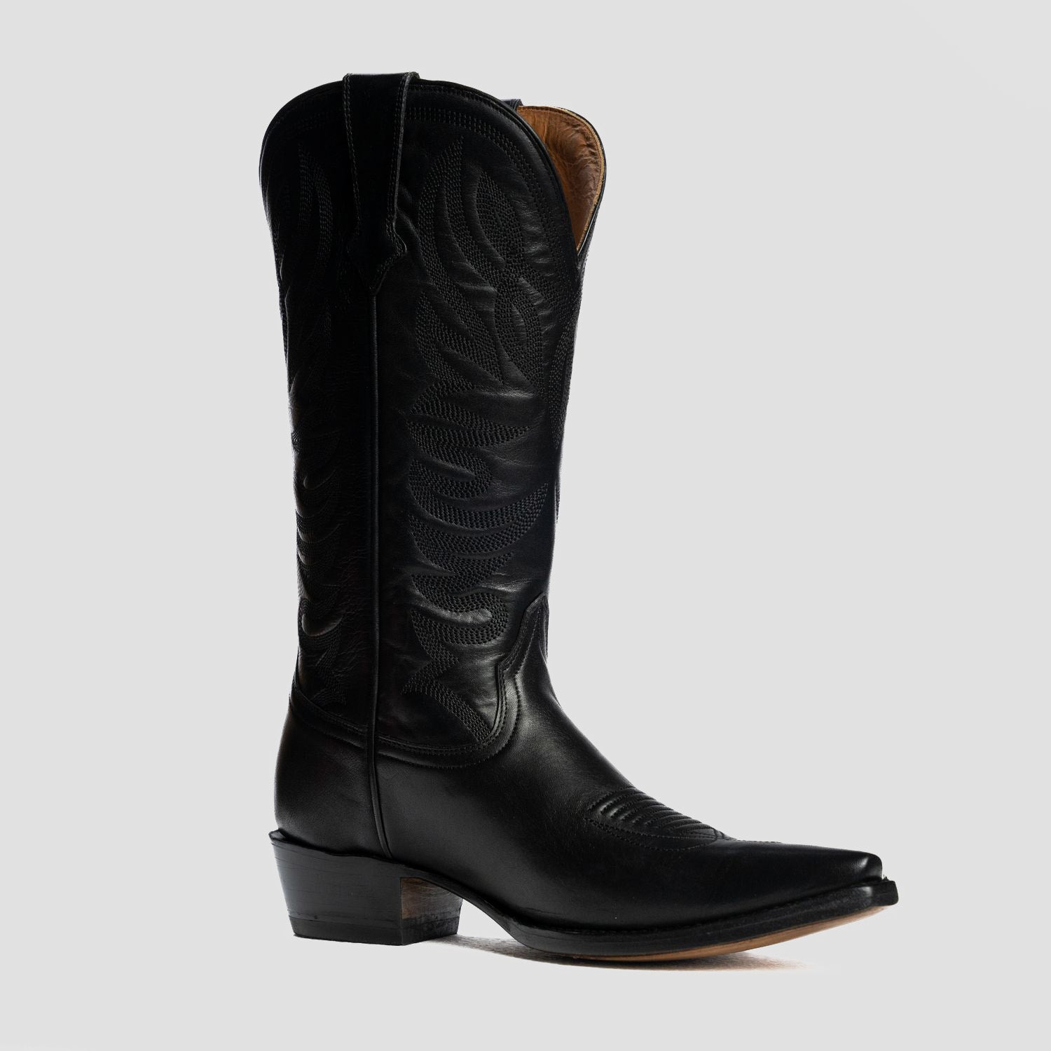 The Margaret | Women's Cowgirl Boot | Natural Grain Calfskin Leather | Obsidian