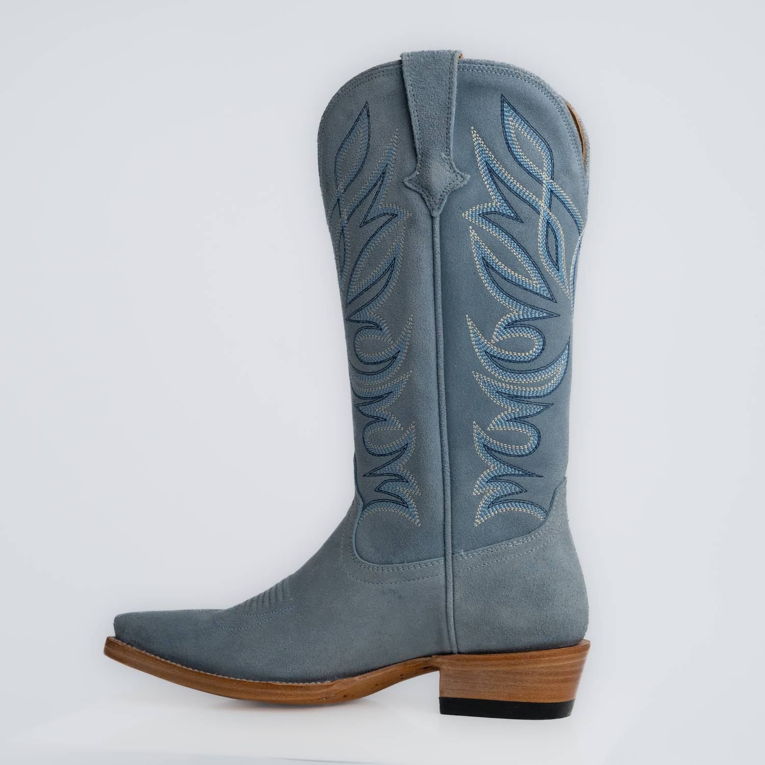 The Margaret | Women's Cowgirl Boot | Premium Suede Leather | Baby Blue