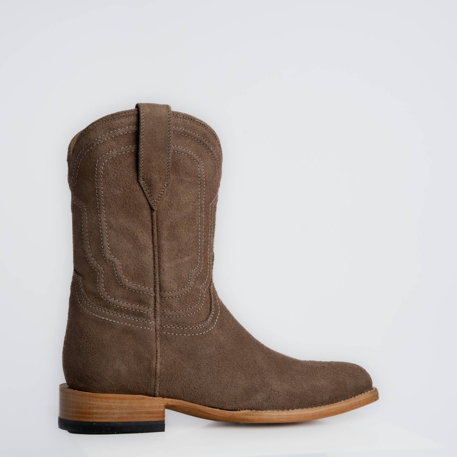 The Pendleton | Men's Roper Boot | Premium Suede Leather | Gray