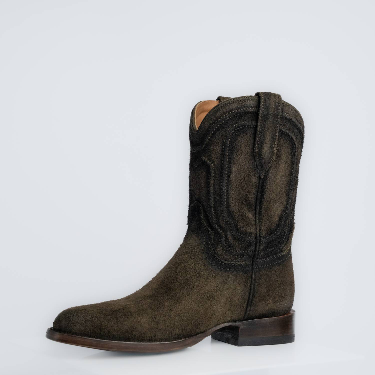 The Pendleton | Men's Roper Boot | Premium Suede Leather | Olive