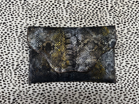 Snake Skin Print Clutch