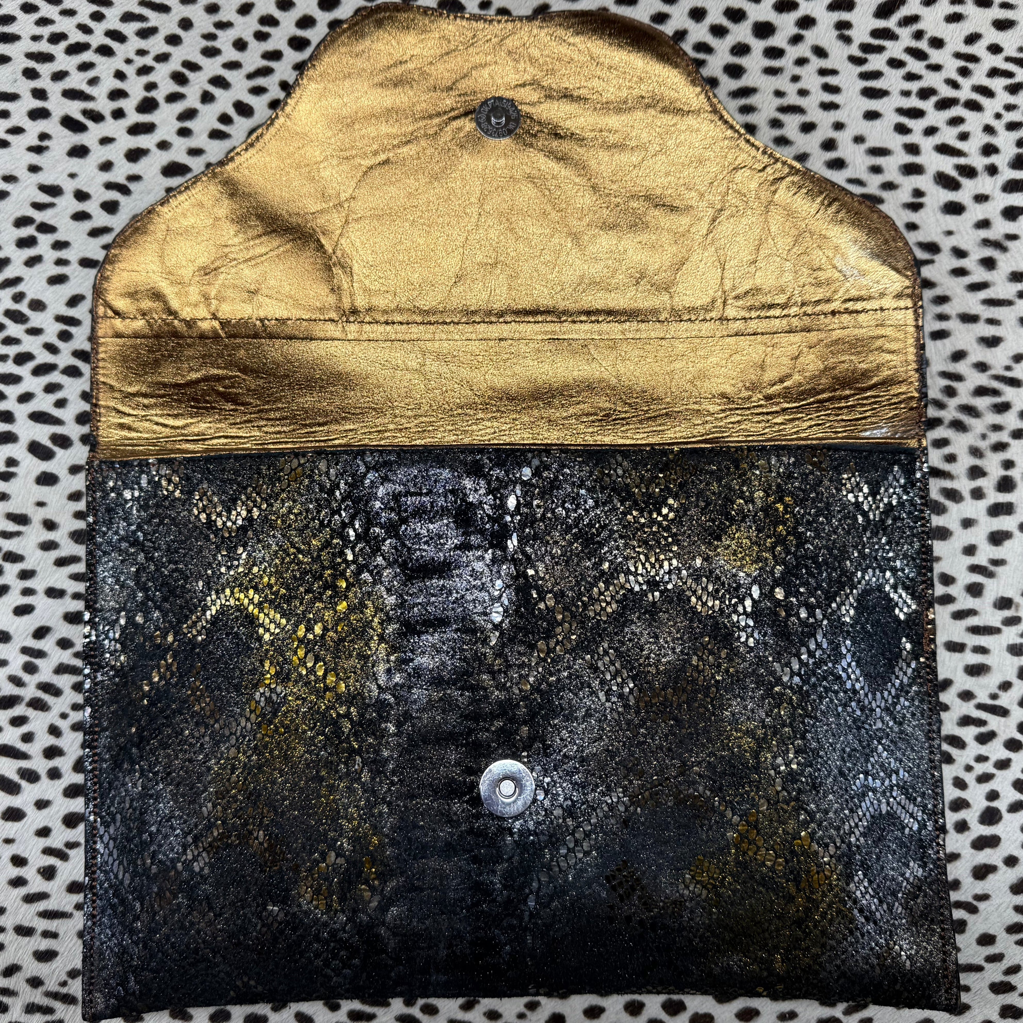 Snake Skin Print Clutch