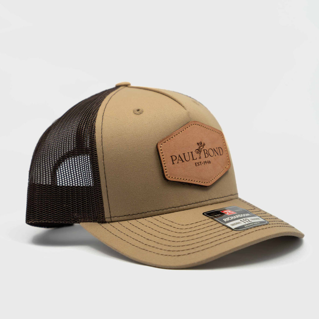 Trucker Hat | Khaki & Coffee | Rectangular Full Logo Patch