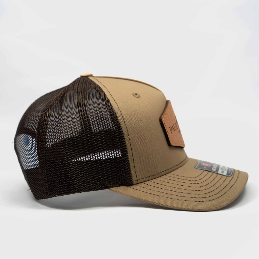 Trucker Hat | Khaki & Coffee | Rectangular Full Logo Patch
