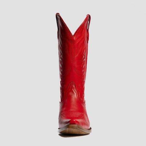 The Margaret | Women's Cowgirl Boot | Natural Grain Calfskin Leather | Carmine