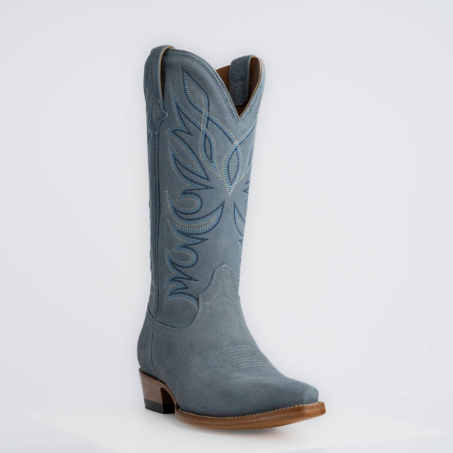 The Margaret | Women's Cowgirl Boot | Premium Suede Leather | Baby Blue