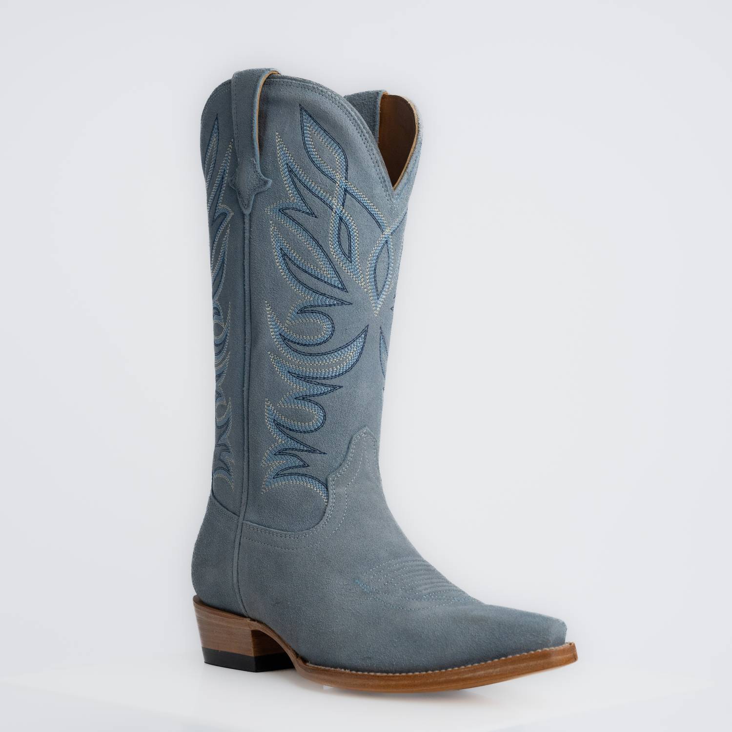 The Margaret | Women's Cowgirl Boot | Premium Suede Leather | Baby Blue
