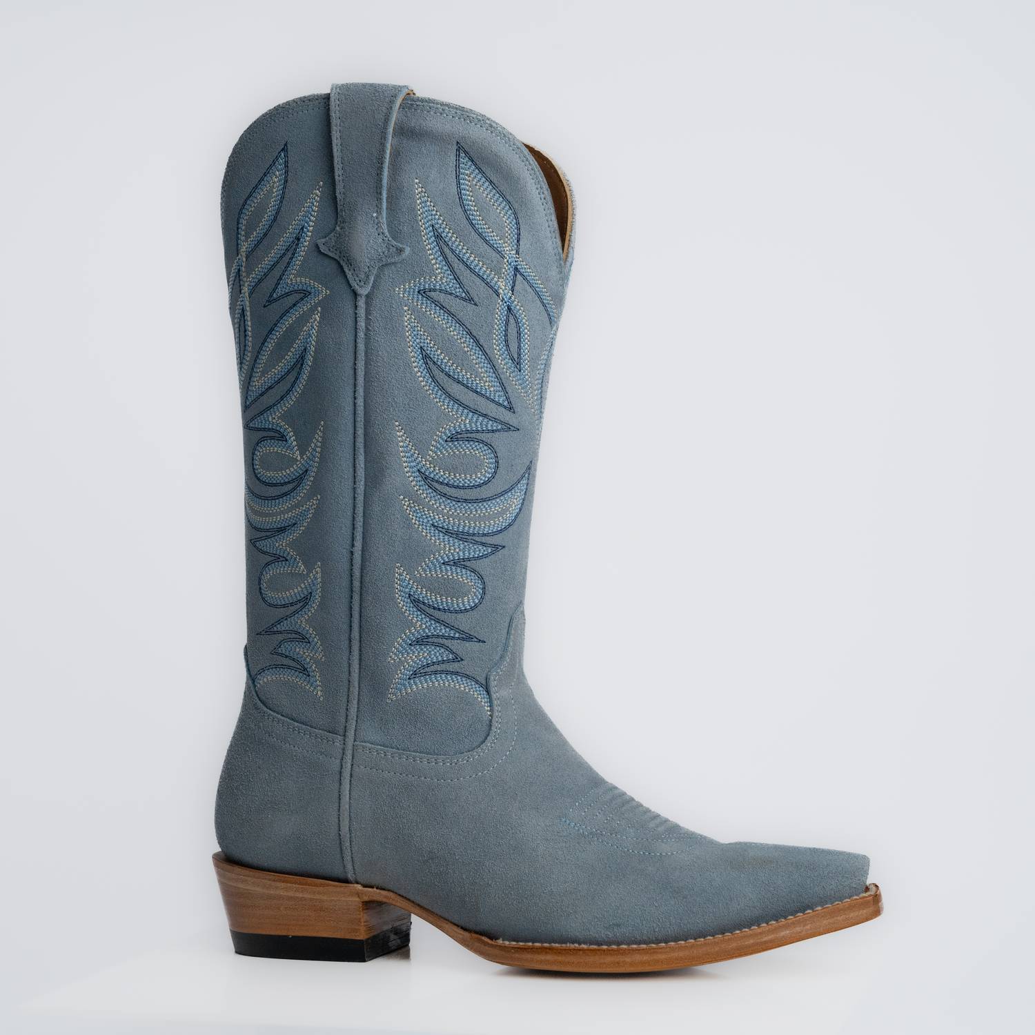 The Margaret | Women's Cowgirl Boot | Premium Suede Leather | Baby Blue