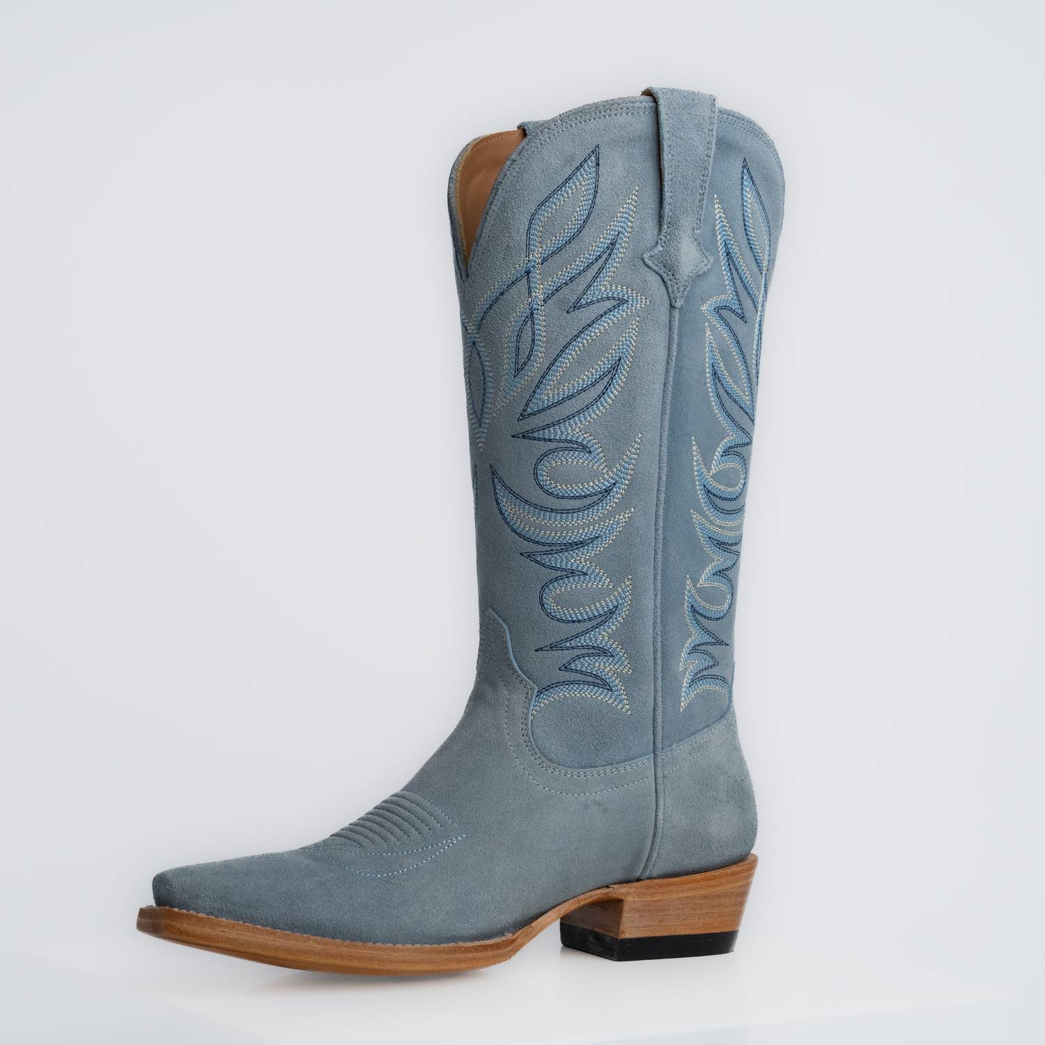 The Margaret | Women's Cowgirl Boot | Premium Suede Leather | Baby Blue