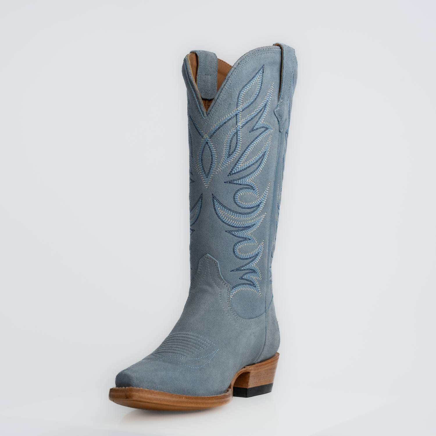The Margaret | Women's Cowgirl Boot | Premium Suede Leather | Baby Blue
