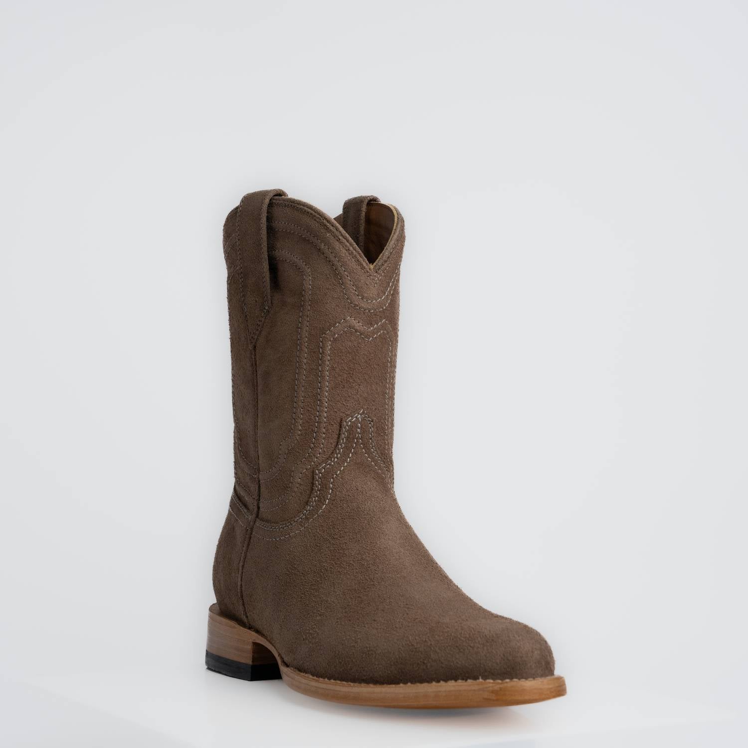 The Pendleton | Men's Roper Boot | Premium Suede Leather | Gray