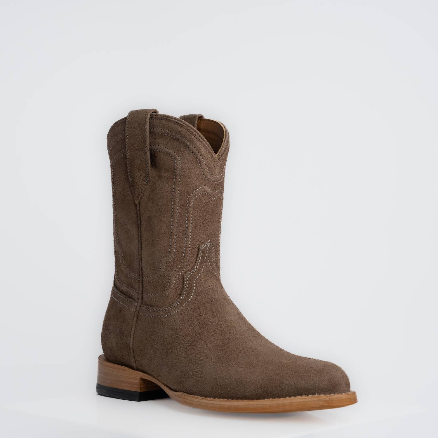 The Pendleton | Men's Roper Boot | Premium Suede Leather | Gray