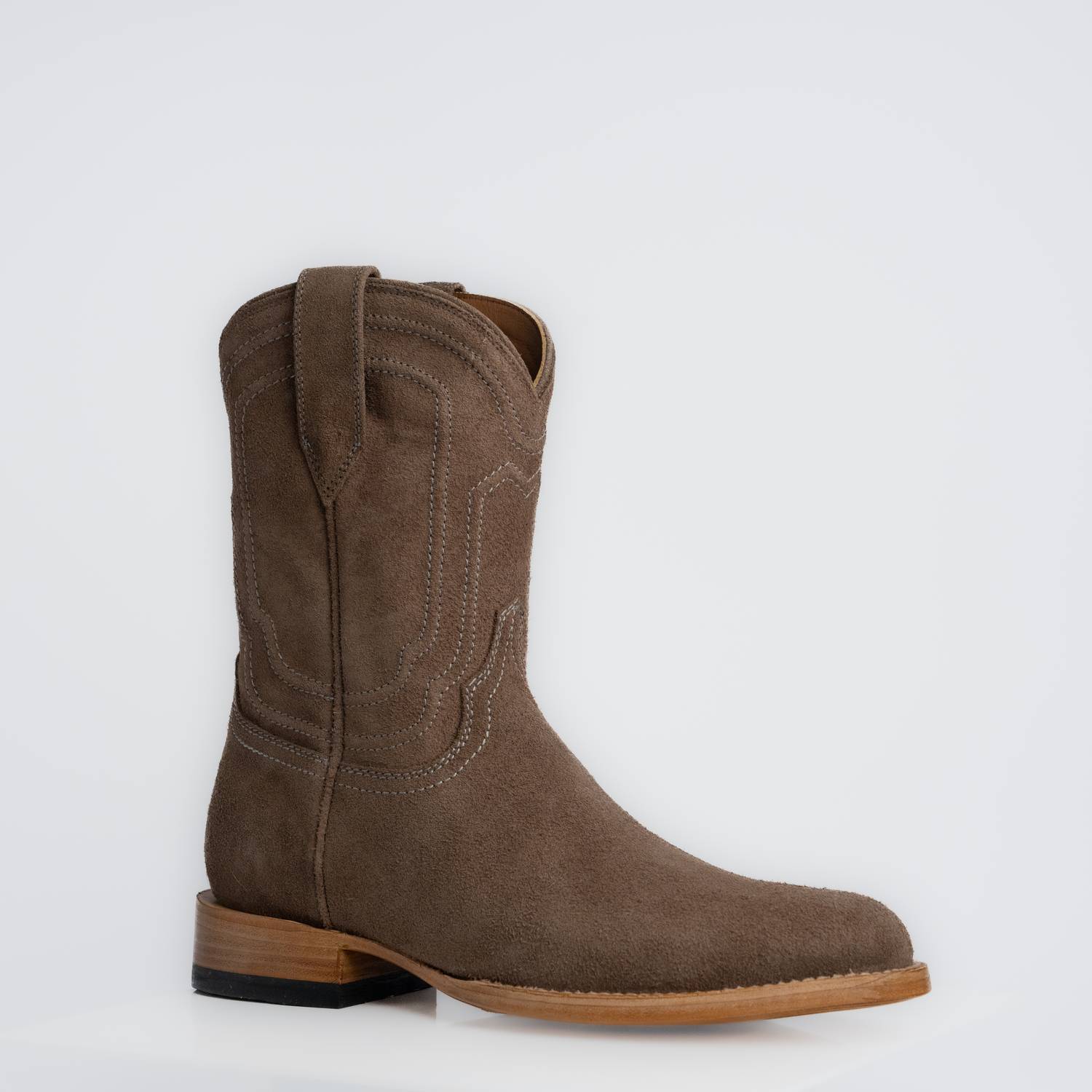 The Pendleton | Men's Roper Boot | Premium Suede Leather | Gray
