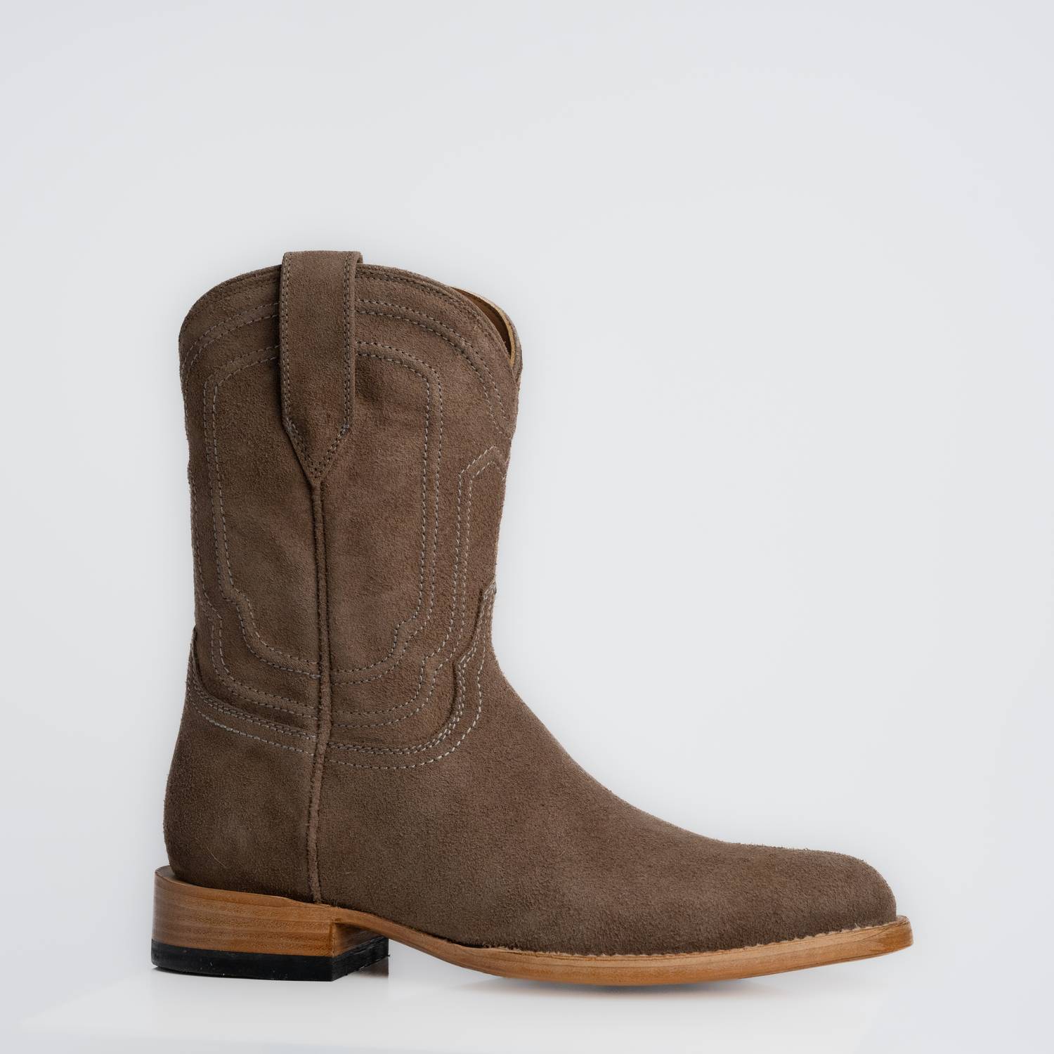 The Pendleton | Men's Roper Boot | Premium Suede Leather | Gray