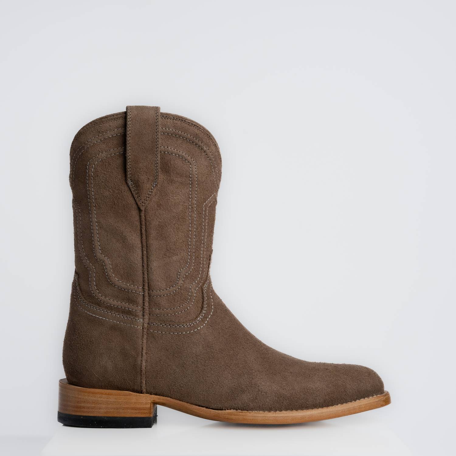 The Pendleton | Men's Roper Boot | Premium Suede Leather | Gray
