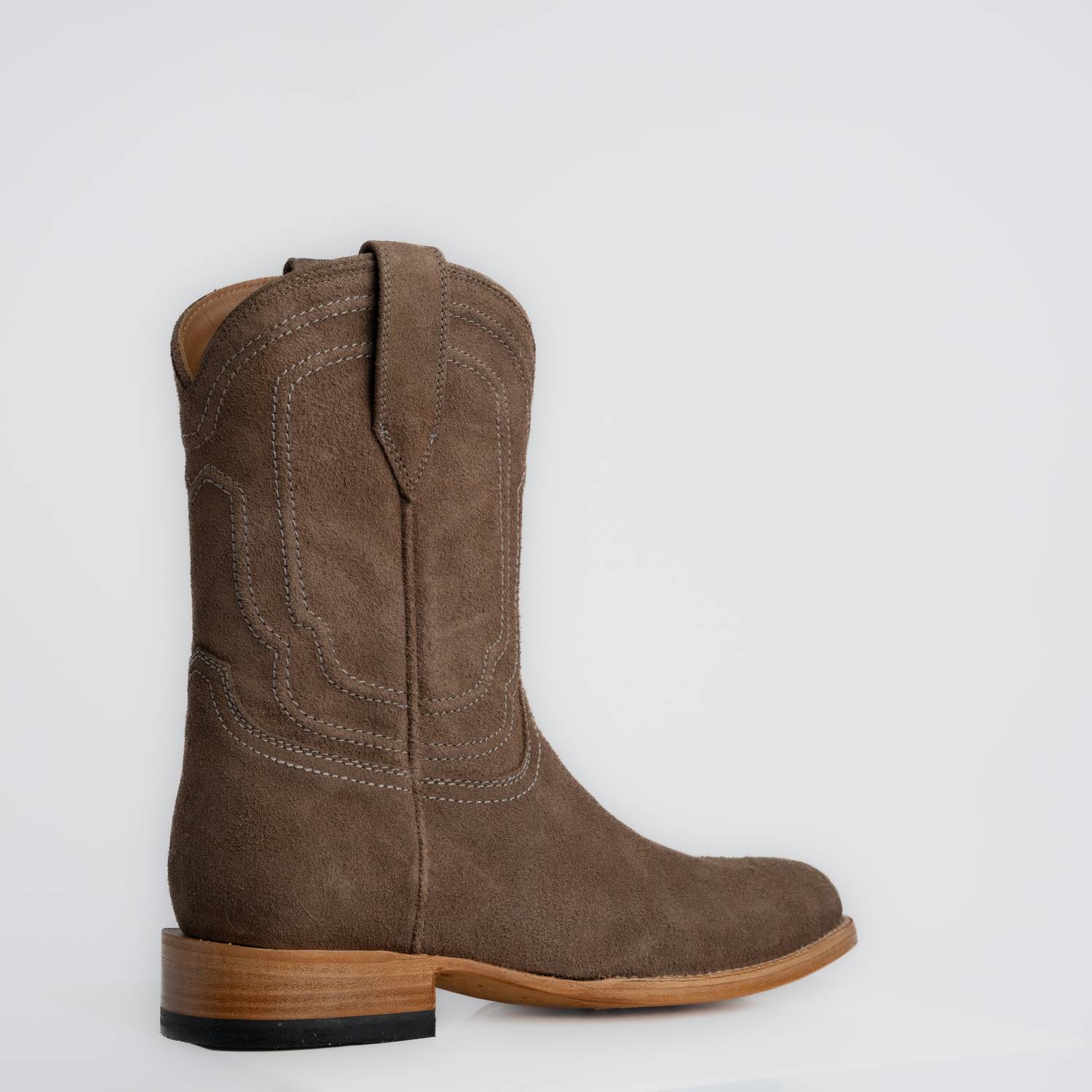 The Pendleton | Men's Roper Boot | Premium Suede Leather | Gray