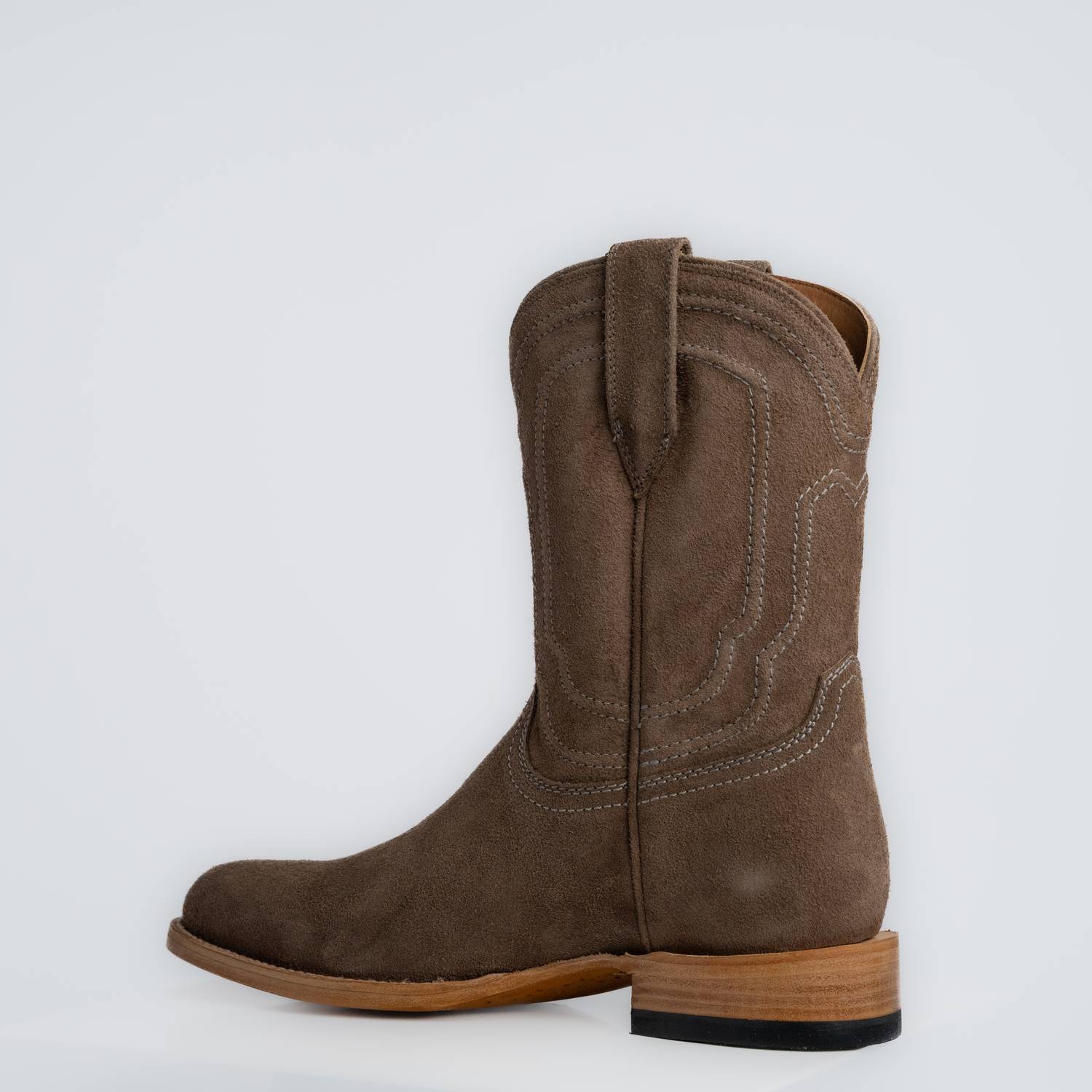 The Pendleton | Men's Roper Boot | Premium Suede Leather | Gray