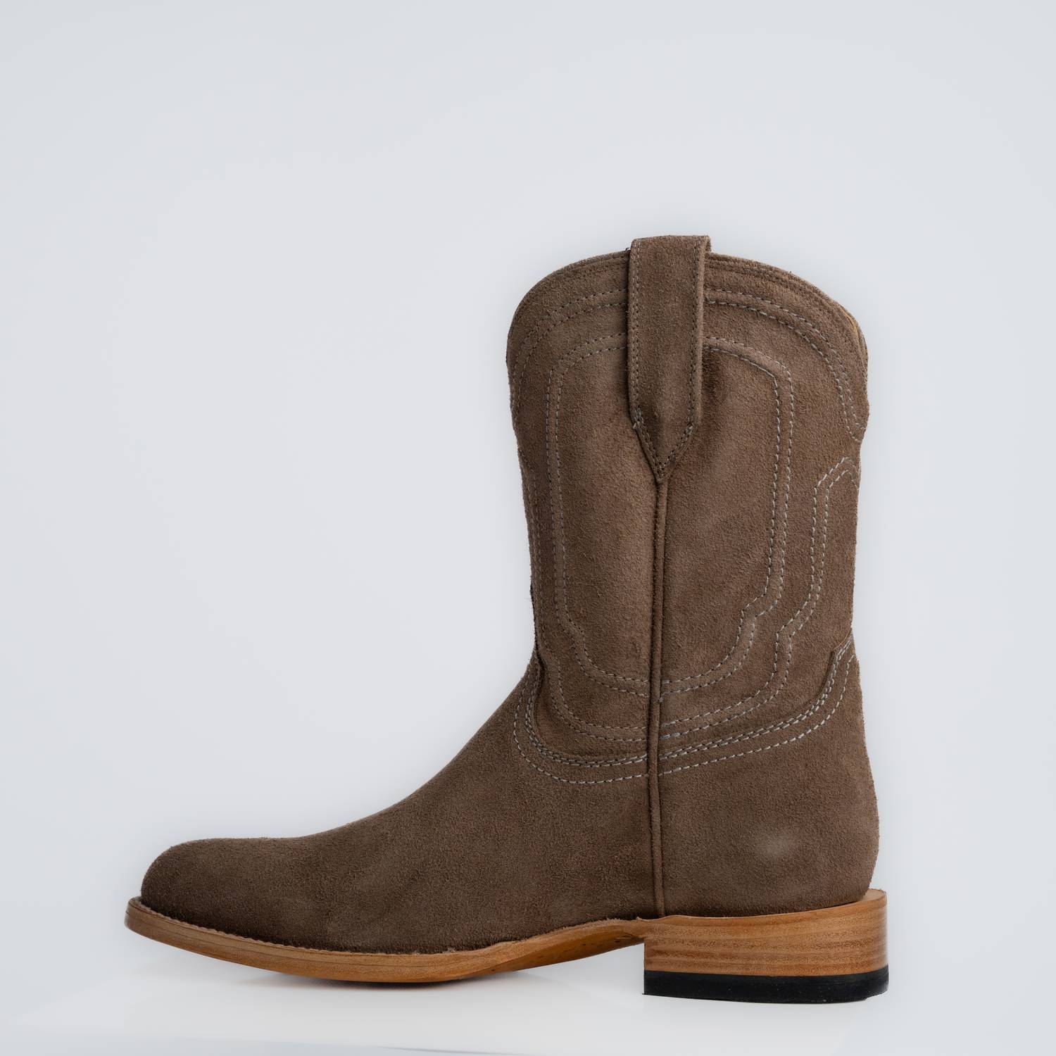 The Pendleton | Men's Roper Boot | Premium Suede Leather | Gray
