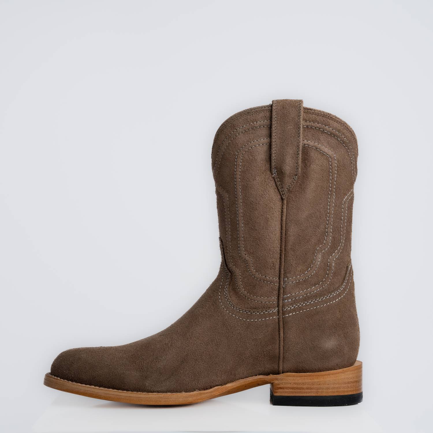 The Pendleton | Men's Roper Boot | Premium Suede Leather | Gray
