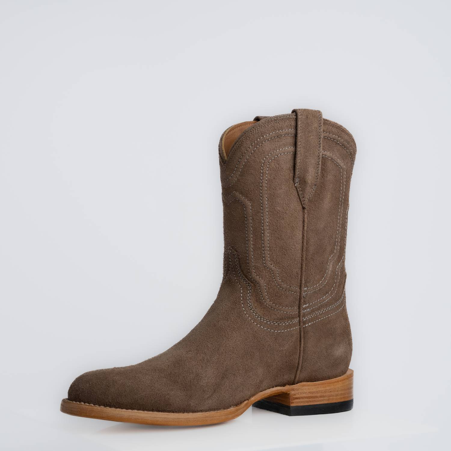 The Pendleton | Men's Roper Boot | Premium Suede Leather | Gray