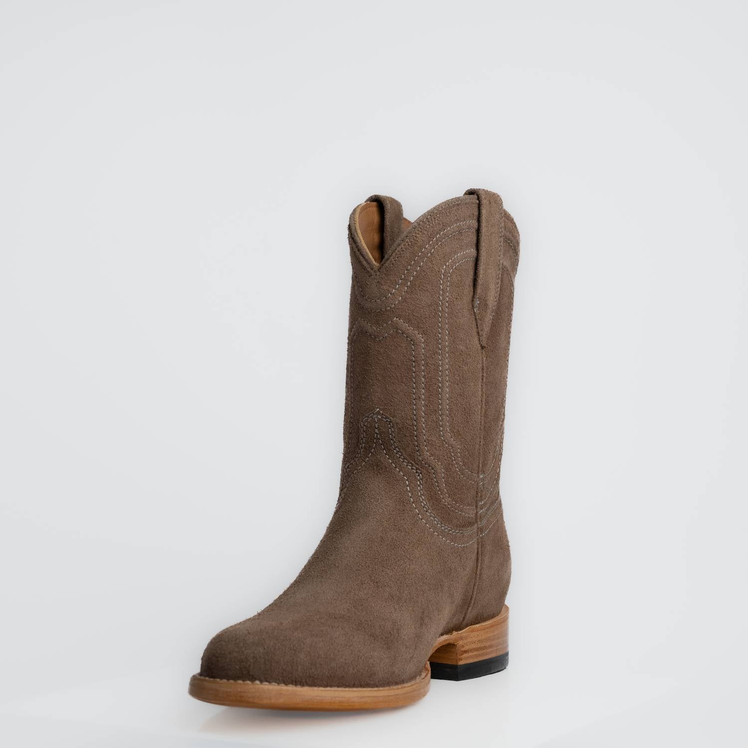 The Pendleton | Men's Roper Boot | Premium Suede Leather | Gray