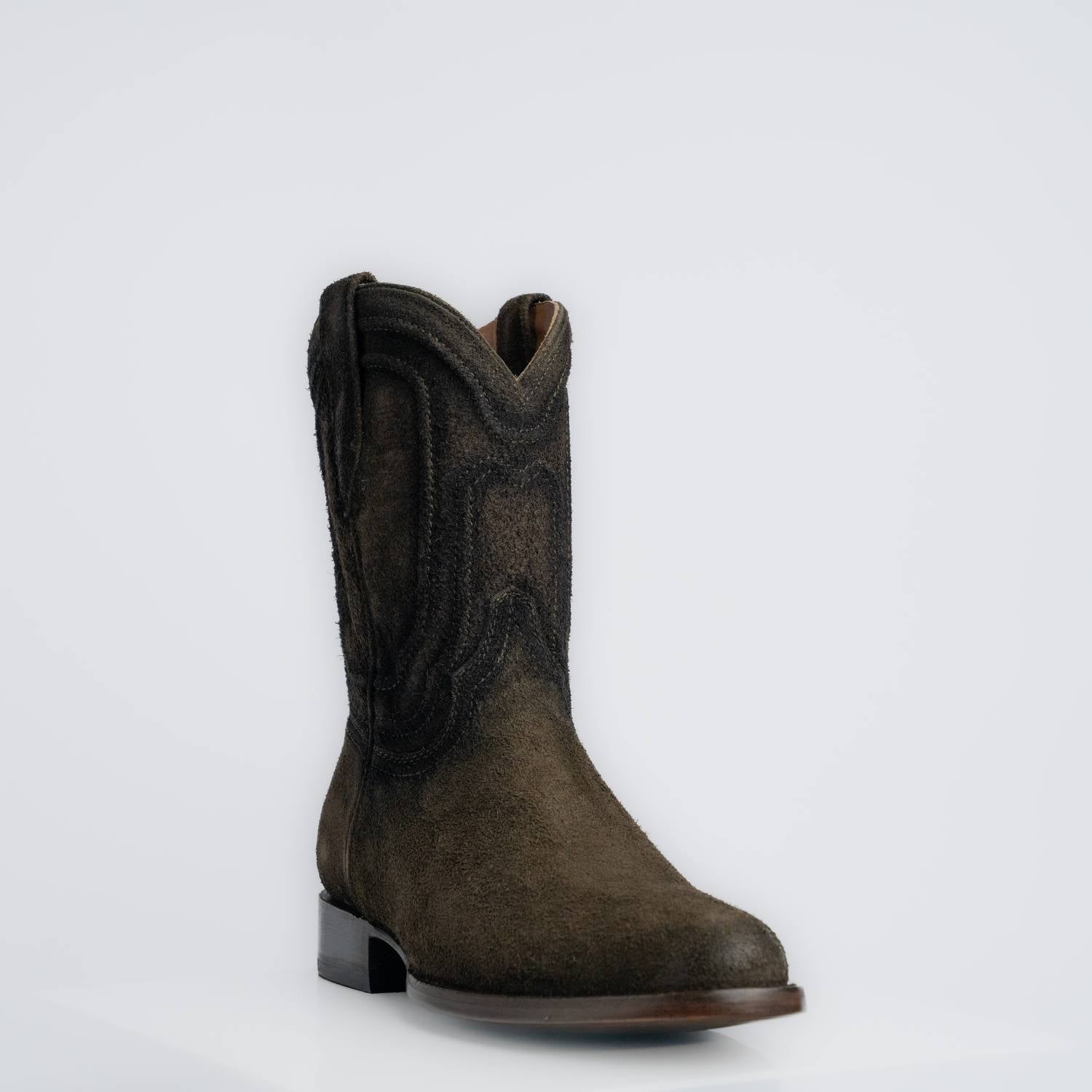 The Pendleton | Men's Roper Boot | Premium Suede Leather | Olive