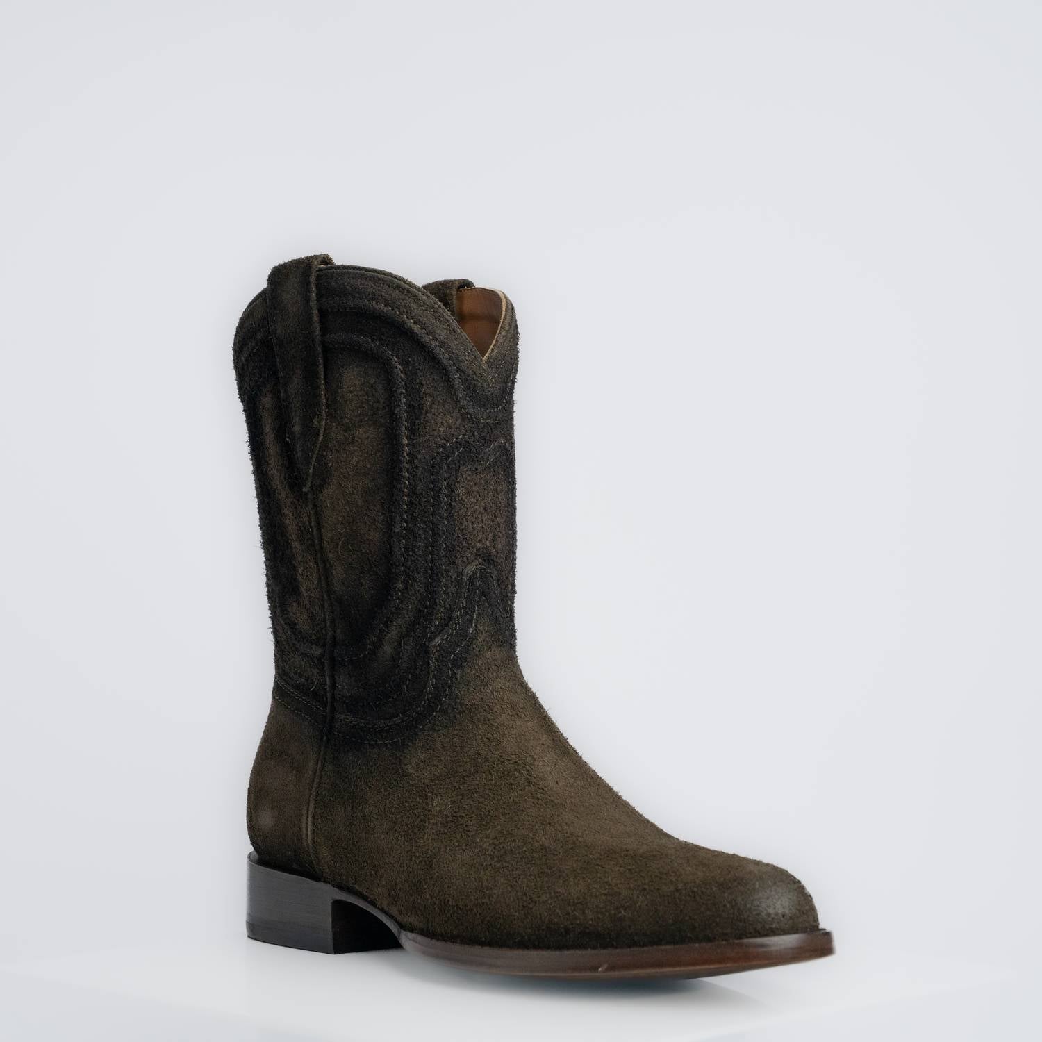 The Pendleton | Men's Roper Boot | Premium Suede Leather | Olive