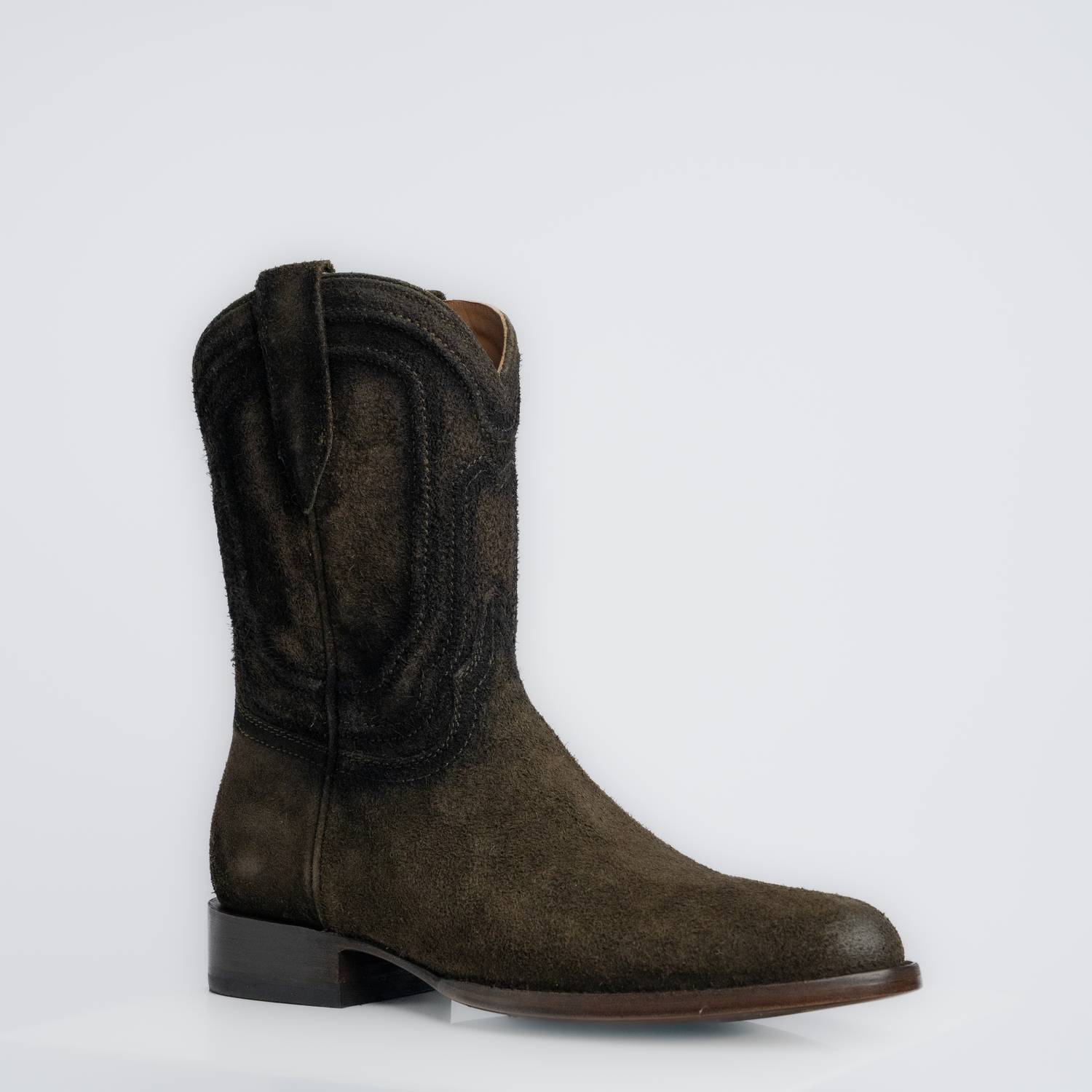 The Pendleton | Men's Roper Boot | Premium Suede Leather | Olive