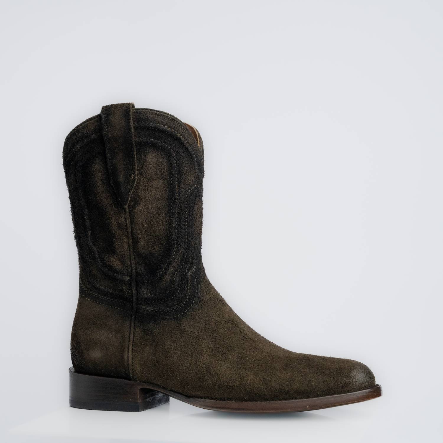 The Pendleton | Men's Roper Boot | Premium Suede Leather | Olive