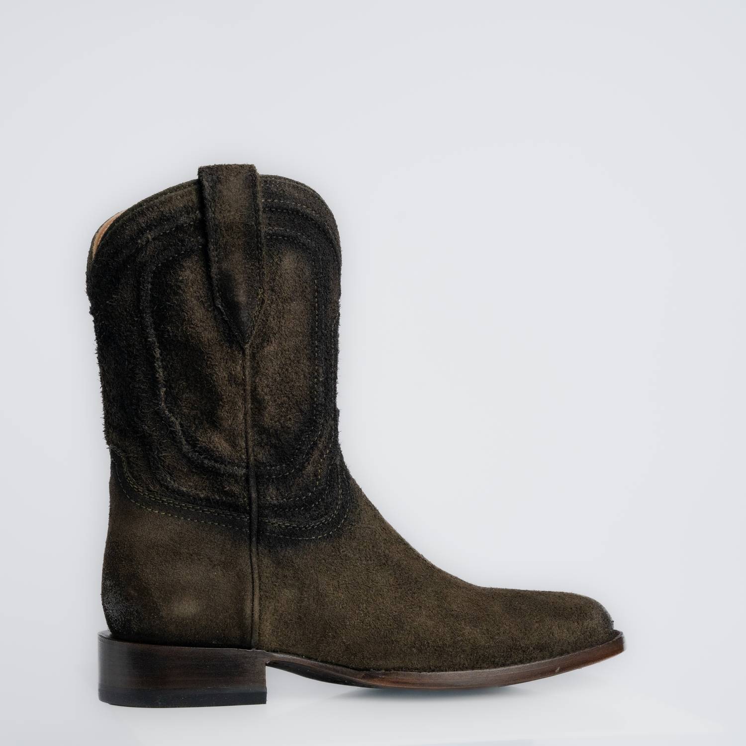 The Pendleton | Men's Roper Boot | Premium Suede Leather | Olive