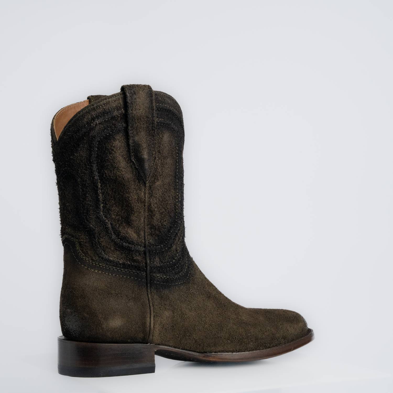 The Pendleton | Men's Roper Boot | Premium Suede Leather | Olive