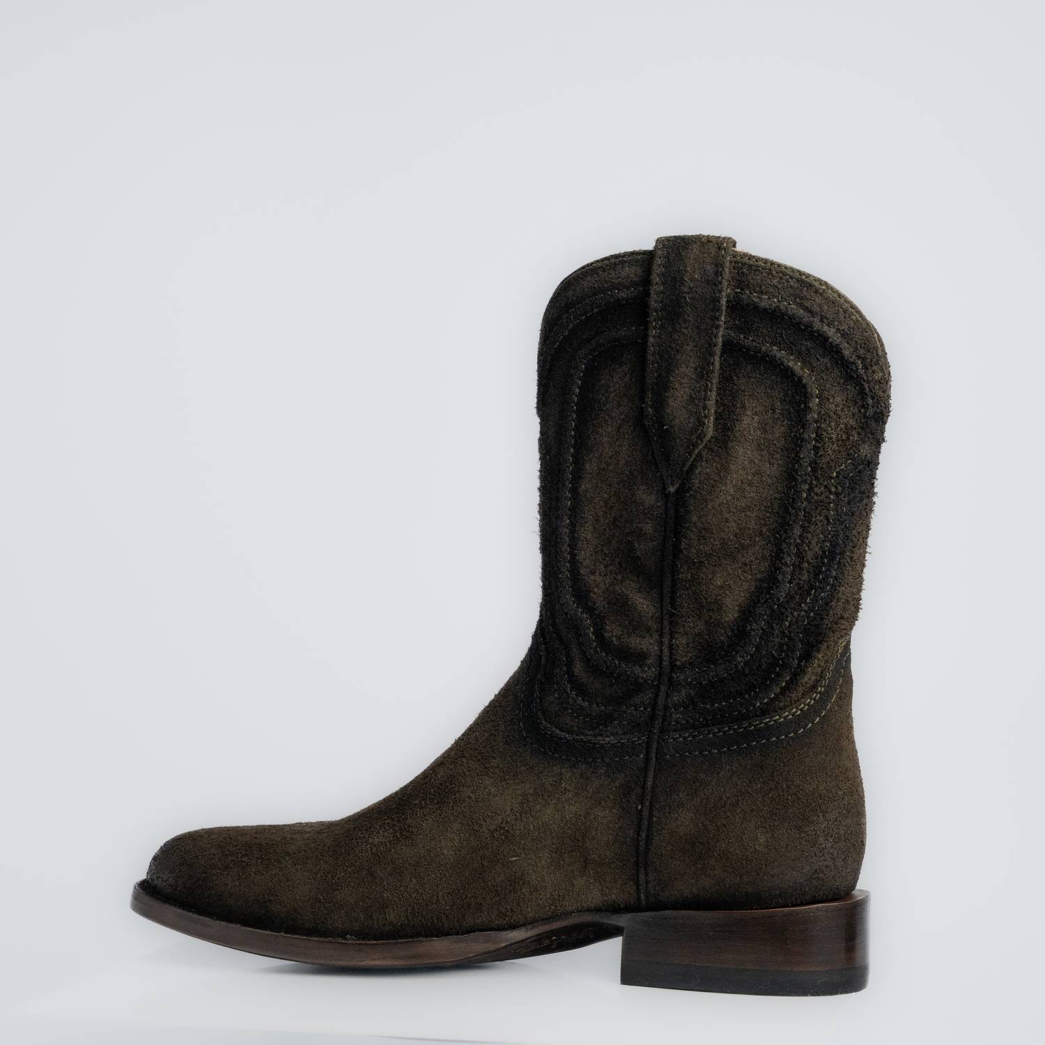The Pendleton | Men's Roper Boot | Premium Suede Leather | Olive
