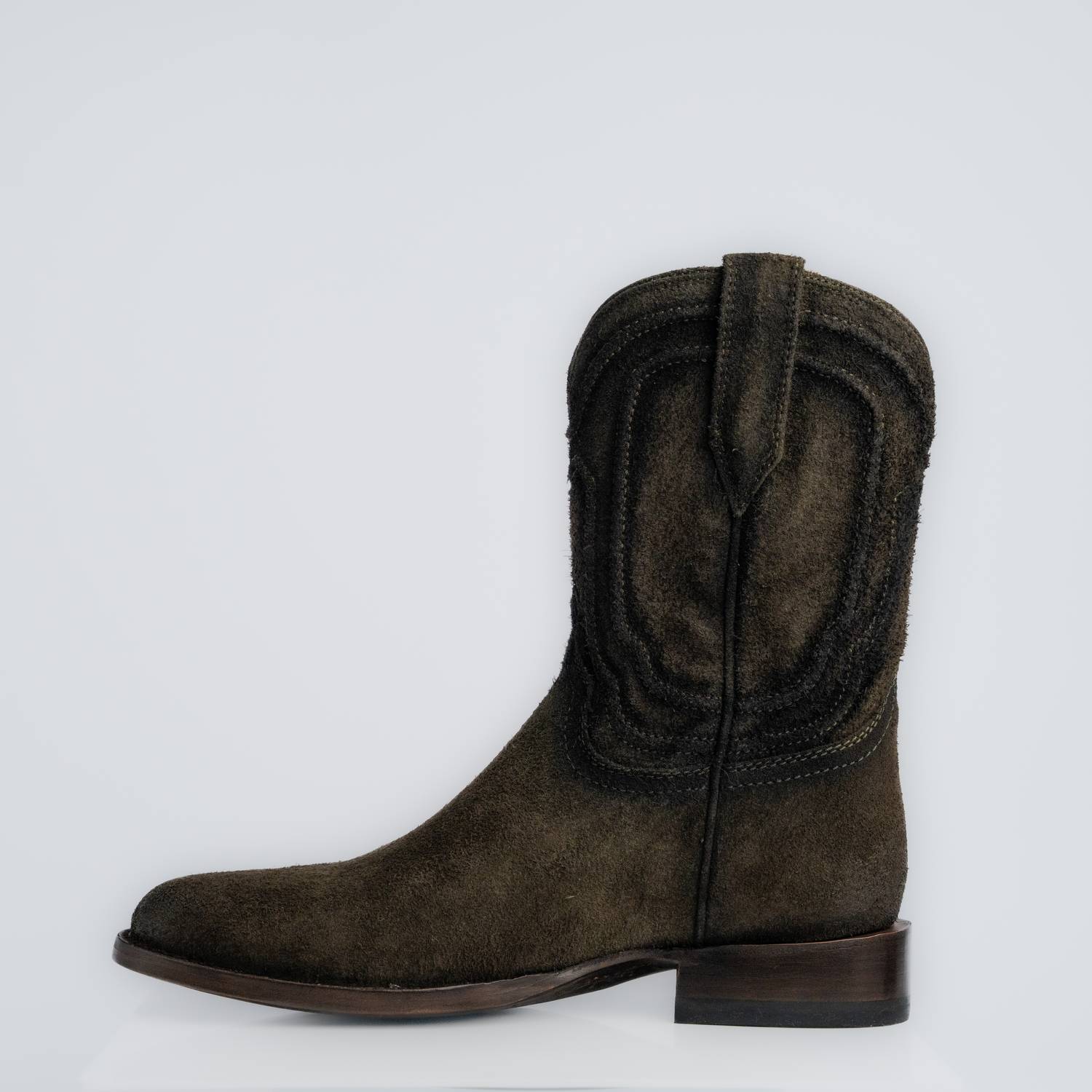 The Pendleton | Men's Roper Boot | Premium Suede Leather | Olive