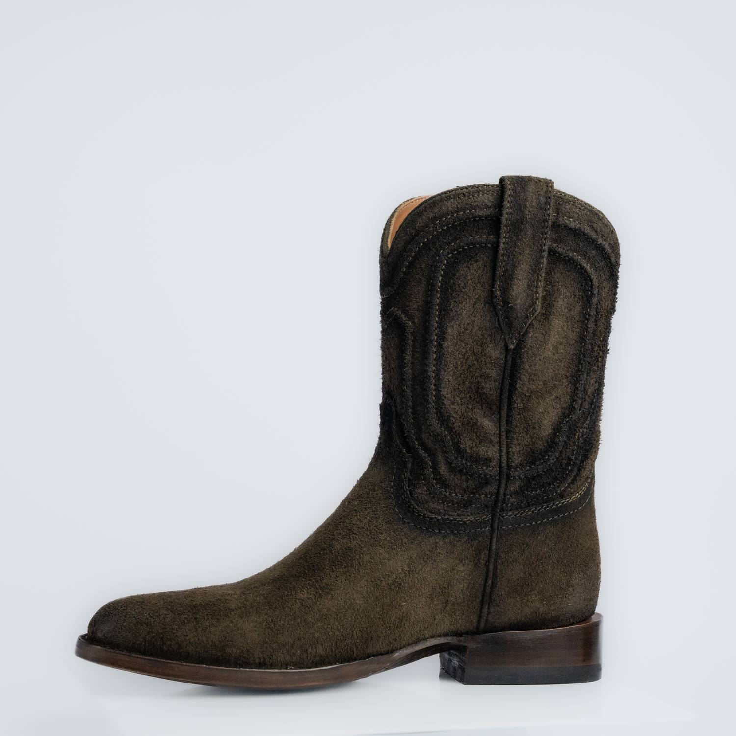 The Pendleton | Men's Roper Boot | Premium Suede Leather | Olive