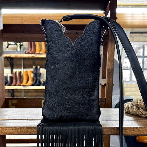 The Midnight Ostrich Fringe Purse