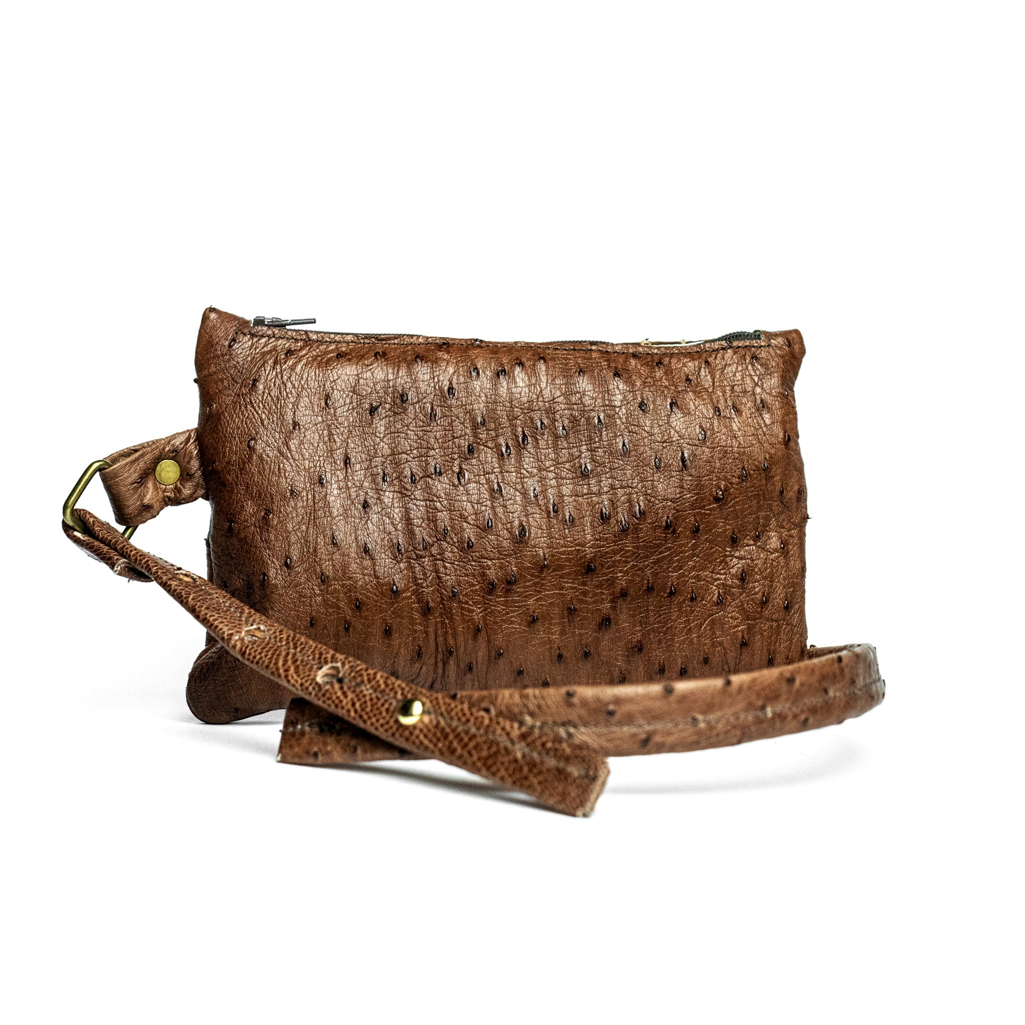 The Saddle Trail Ostrich Belt Bag in Brown