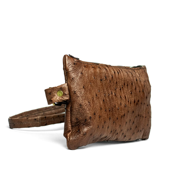 The Saddle Trail Ostrich Belt Bag in Brown