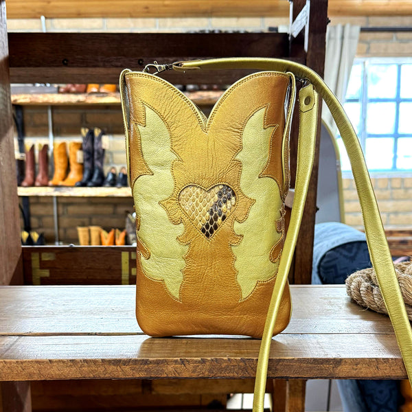 The Golden Heart Python Cowboy Purse