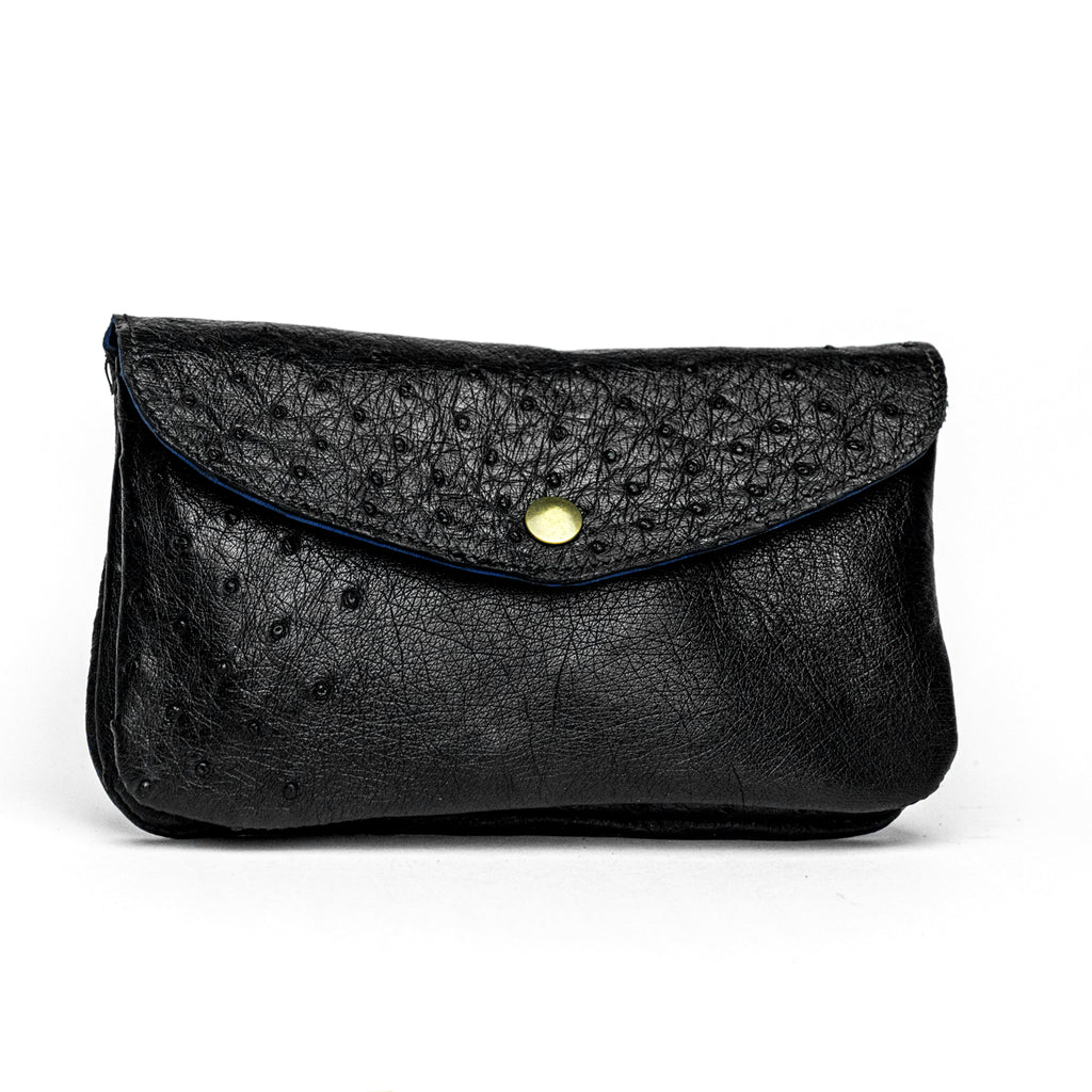 The Ostrich Pouch | Charcoal
