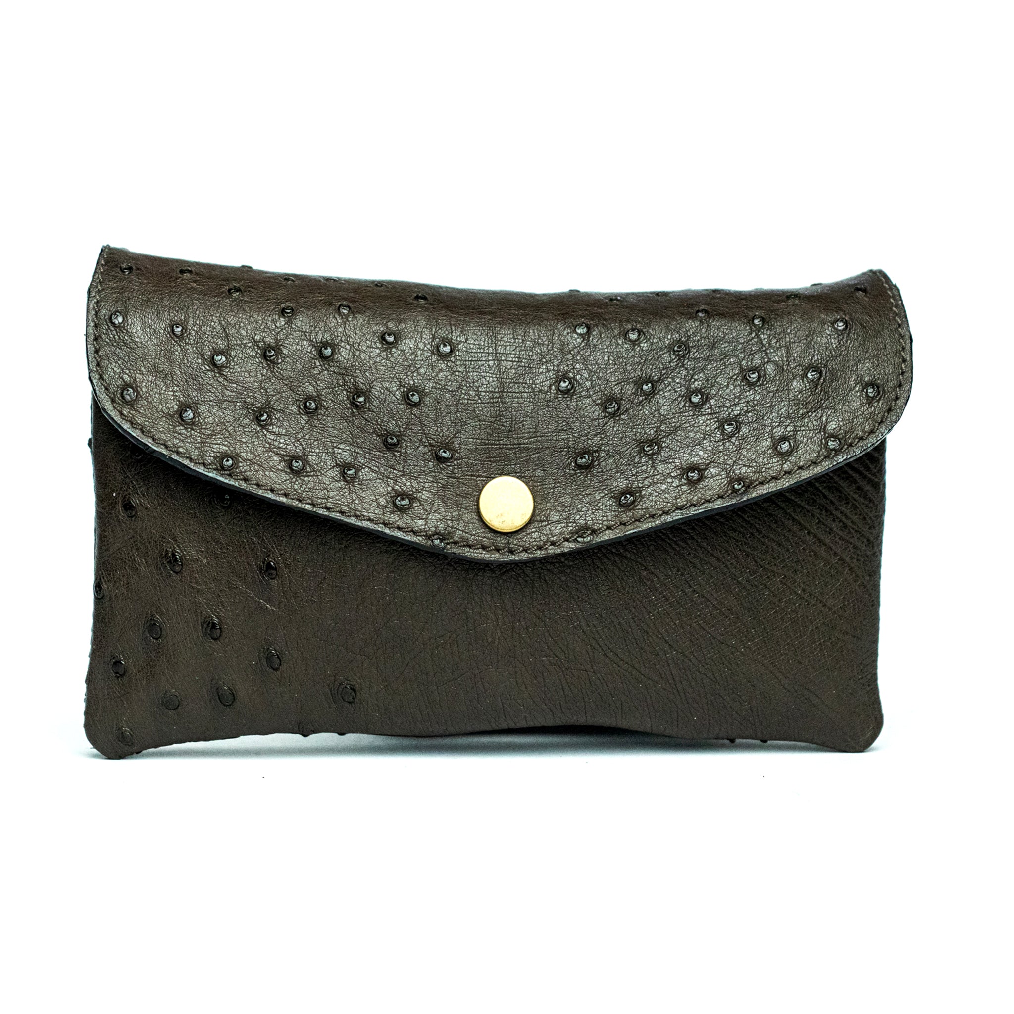 The Ostrich Pouch | Dark Brown