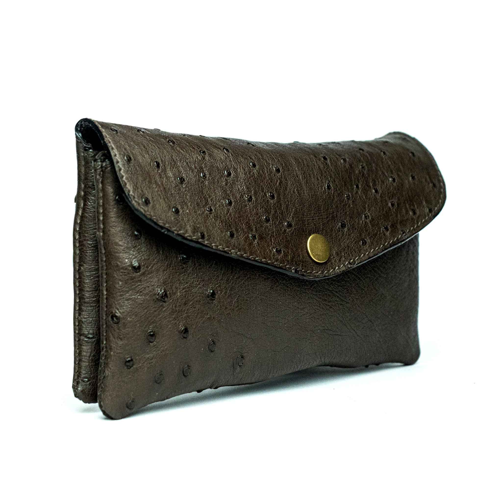 The Ostrich Pouch | Dark Brown