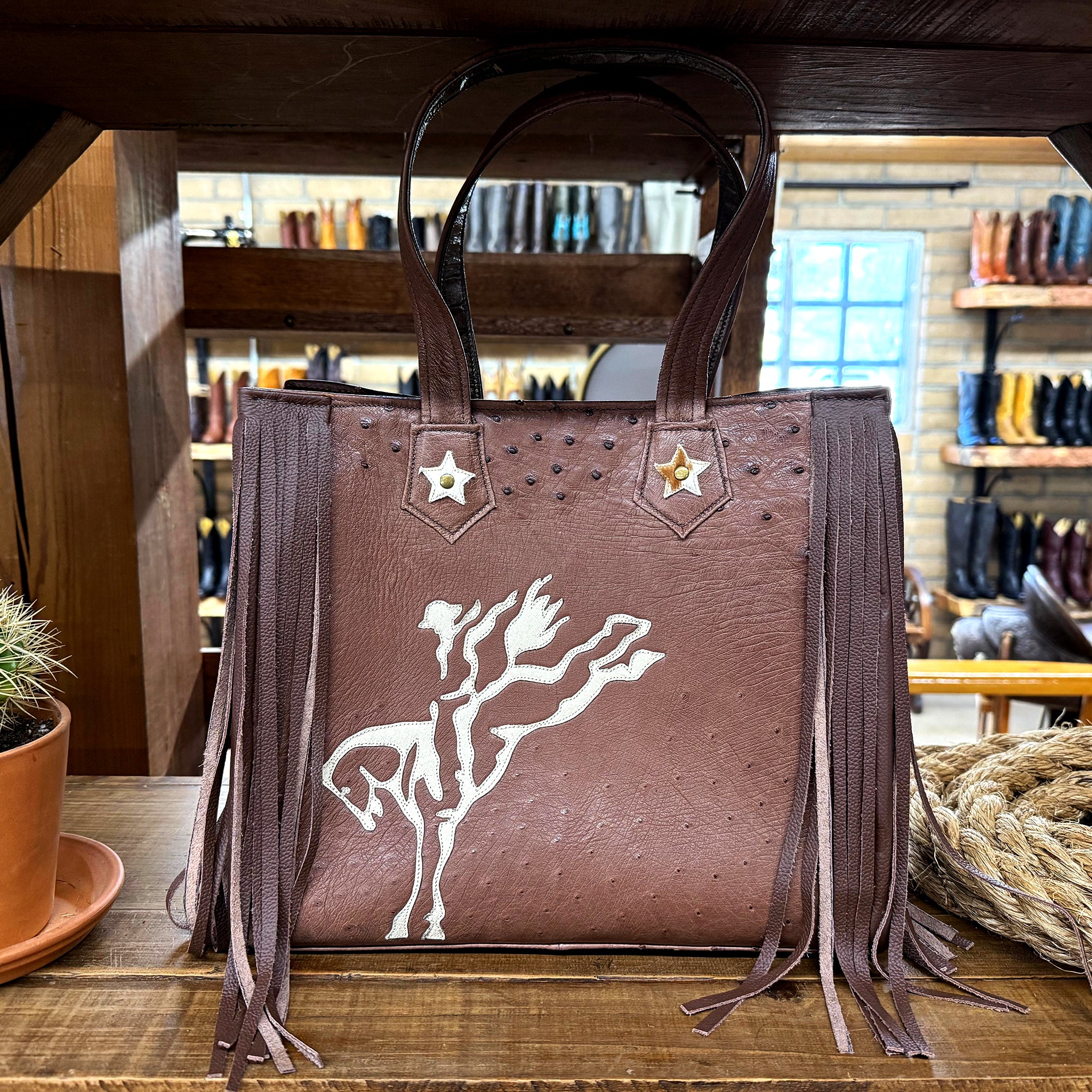 The Bond Rider Ostrich Tote