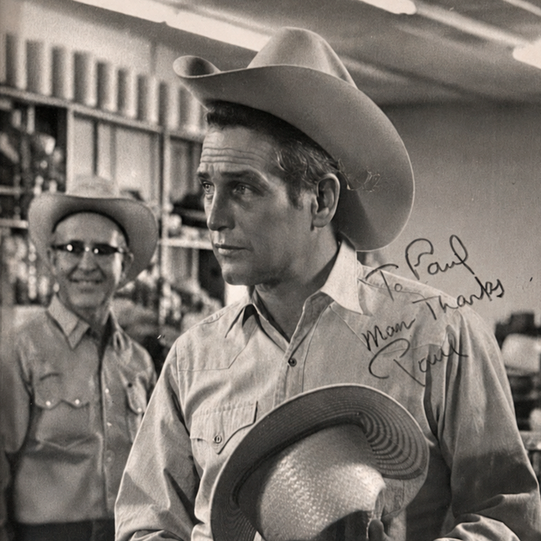 Signed photograph of Paul Newman with Paul Bond
