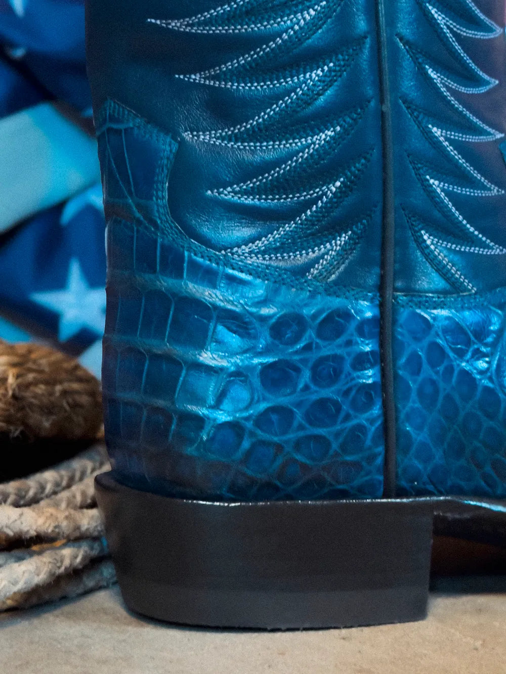 Navy American alligator belly scales